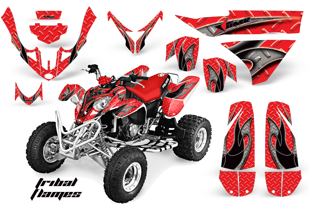 Polaris Predator 500 Graphics Kit TribalFlames RED